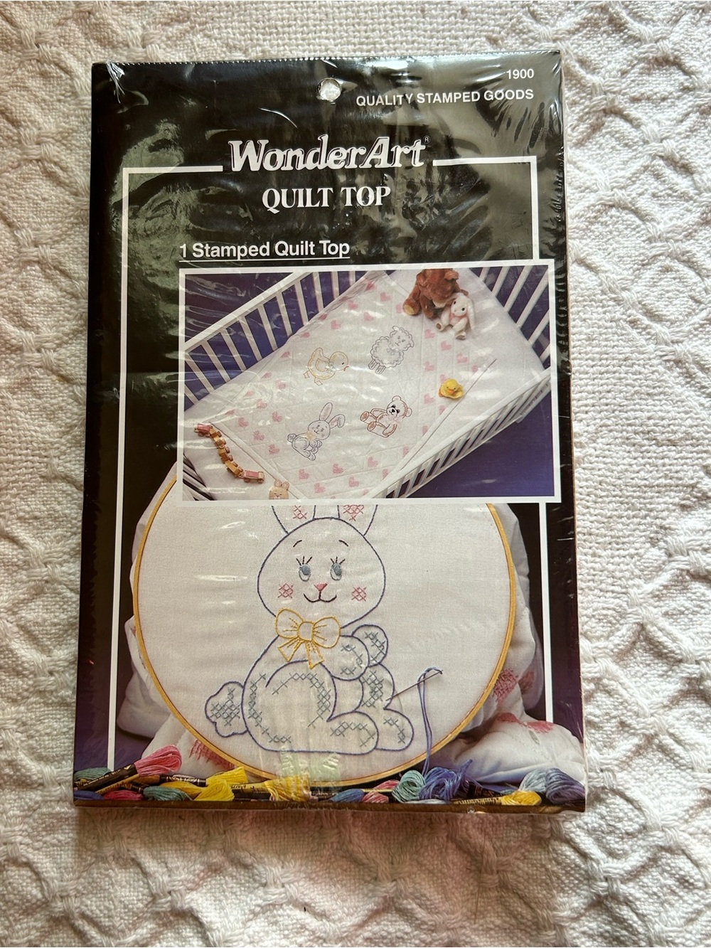 Vintage Wonder Art Stamped Cross Stitch Kit 1900 Baby Animals Quilt Top New